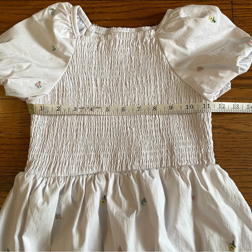 Rachel Zoe White Floral Print Smocked Babydoll Bubble Skirt Dress - Picture 2 of 6